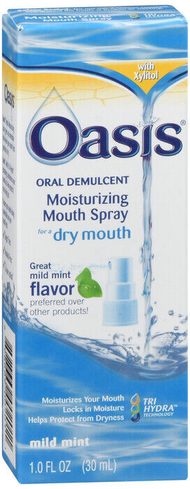 Oasis Moisturizing Mouth Spray Mint Flavor 1oz  ( 2 pack )