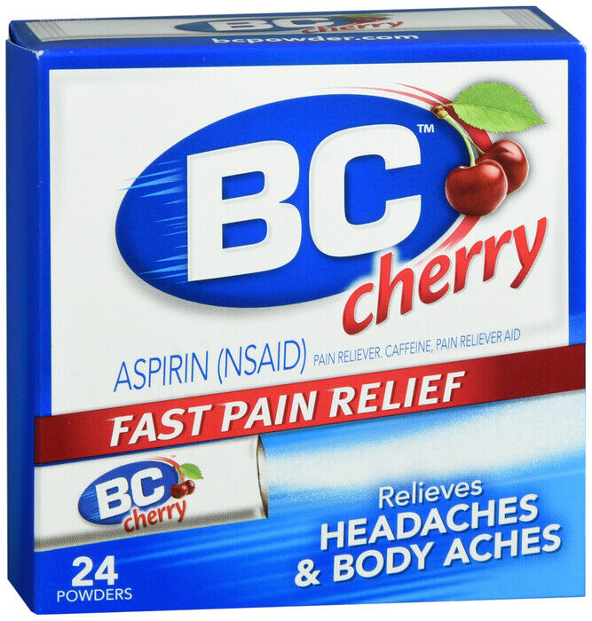 BC Pain Reliever Aid Sealed Powders with Cherry Flavor Fast Relief 24 ct 5 Pack