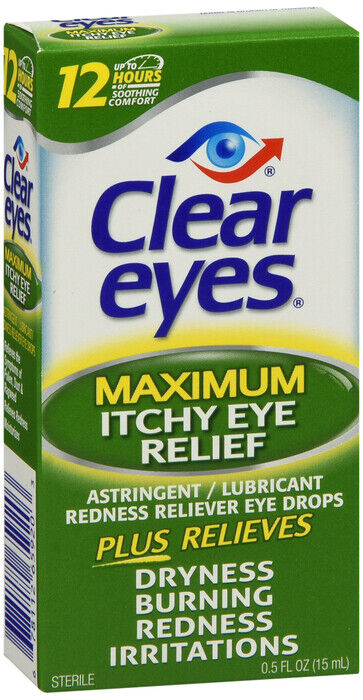 Clear Eyes Itchy Eye Relief Eye Drops, 0.5-Ounces