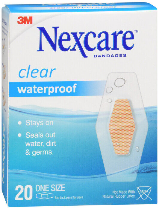 NEXCARE CLEAR WATERPROOF ONE SIZE 20 CT