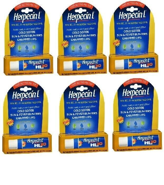 Herpecin-L HL 30 Lip Protectant Cold Sore & Sunscreen Lip Balm 0.1oz *Pack of 6*