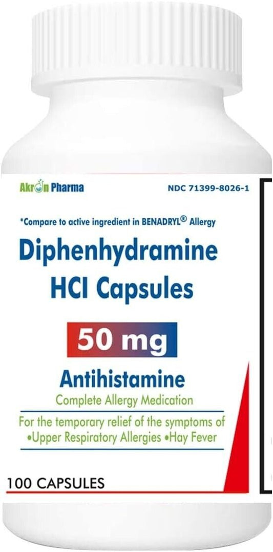 DIPHENHYDRAMINE 50MG  100CT     AKRON