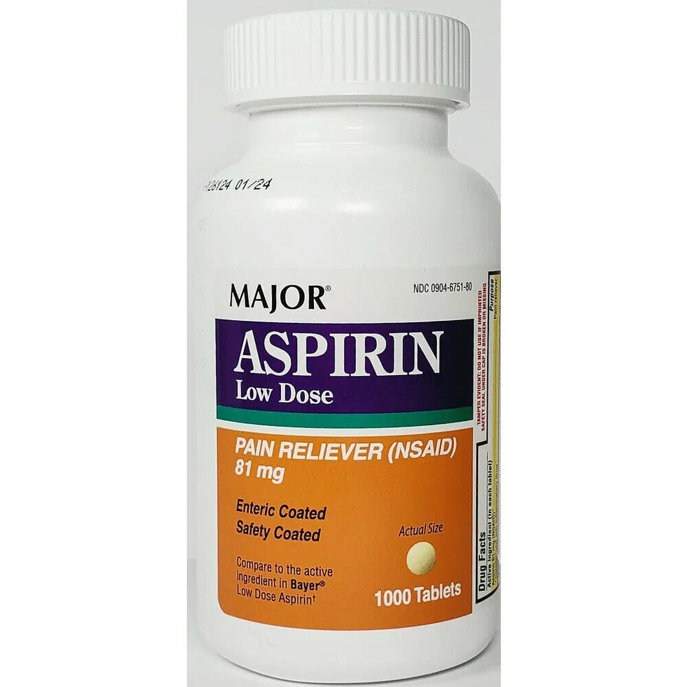 ASPIRIN 81 MG DR EC TAB 1000   MAJOR