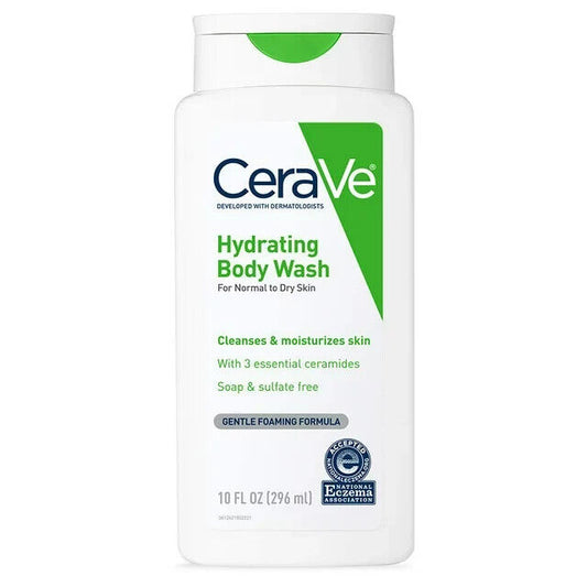 CeraVe Hydrating Body Wash For Normal to Dry Skin Sulfate Free 10 Oz Pack of 2