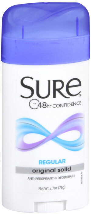 SURE ANTI PERSPIRANT SOLID REGULAR SCENT 2.7OZ