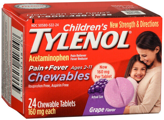 TYLENOL CHILD GRAPE CHEWABLE TAB 24CT