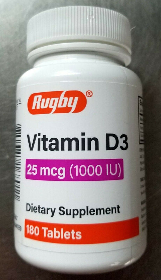 Rugby Vitamin D3 1000 IU (25mcg) 180 tablets   x 2