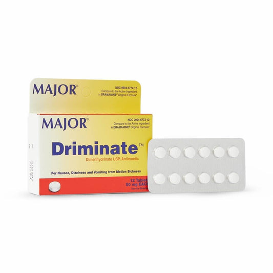 DRIMINATE 50 MG TAB 12   dimenhydrinate ORAL TABLET 50 MG