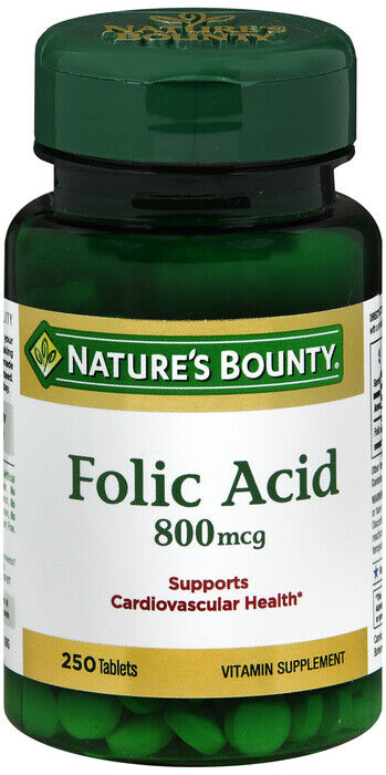 FOLIC ACID 0.8MG TABLET 250CT NAT BOUNTY