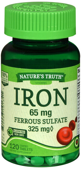 IRON 65MG TAB 120CT NATURES TRUTH   ferrous sulfate ORAL TABLET 325(65) MG