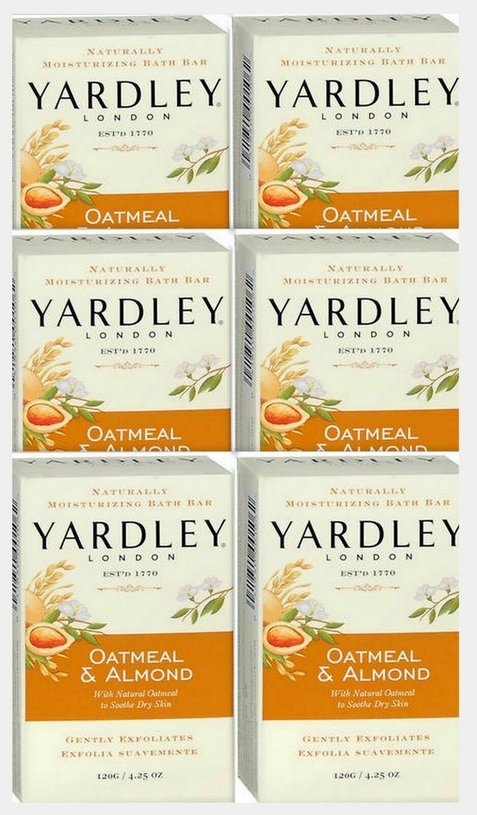 Yardley Soap Oatmeal & Almond ( 6 pack )