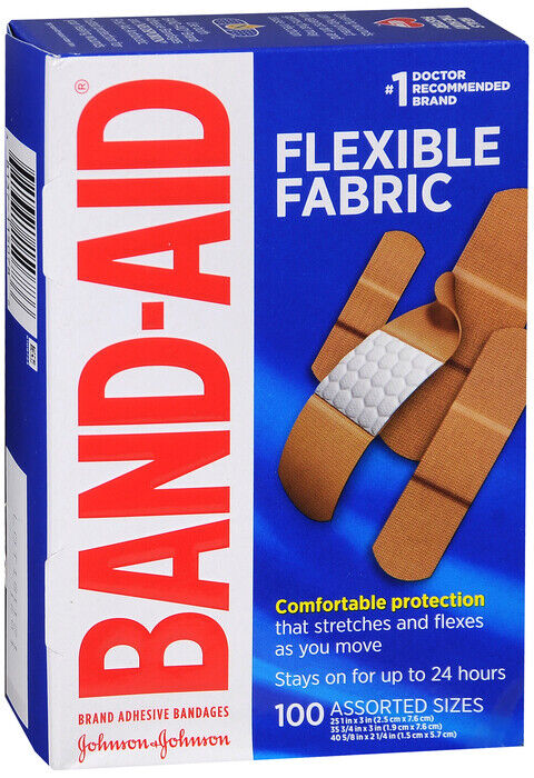 Band-aid Bandages Flexible Fabric Assorted 100 count