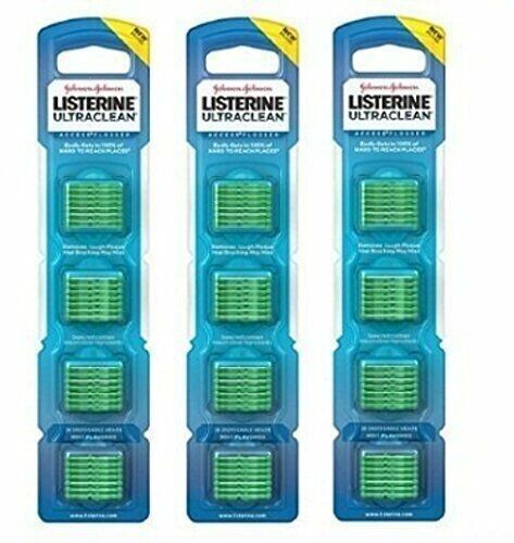 Listerine Ultraclean Access Flosser Disposable Heads Mint Flavored 28 Ct 3 Pack