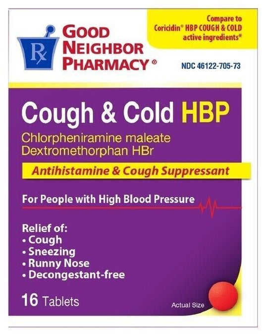 GNP COUGH + COLD HBP TAB 16CT  x 10 Boxes (160 Total  Tablets)