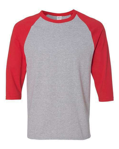 Gildan 5700 Men's Baseball T-Shirt 3/4 Sleeve Raglan Color Block Cotton Blank