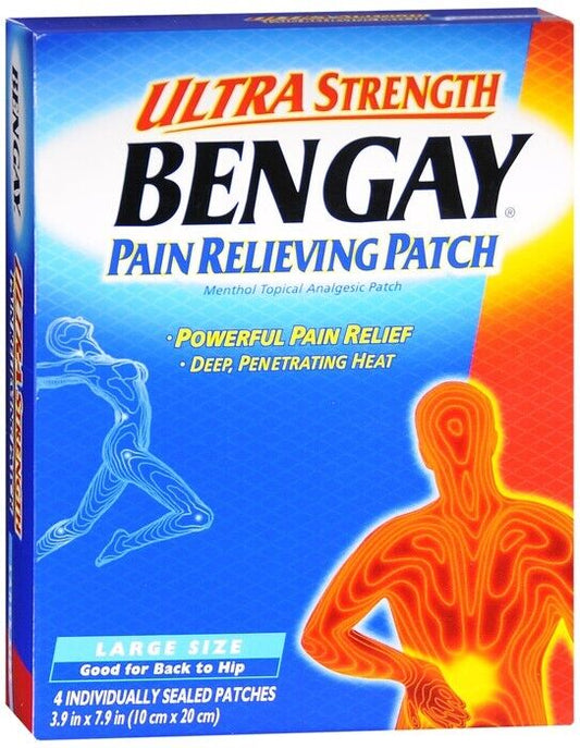 BENGAY PATCH ULTRA STRENGTH LARGE 4CT   menthol TOPICAL ADH. PATCH 5 %