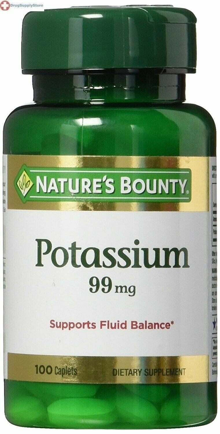 Nature's Bounty Potassium Gluconate 99mg, 100 Caplets