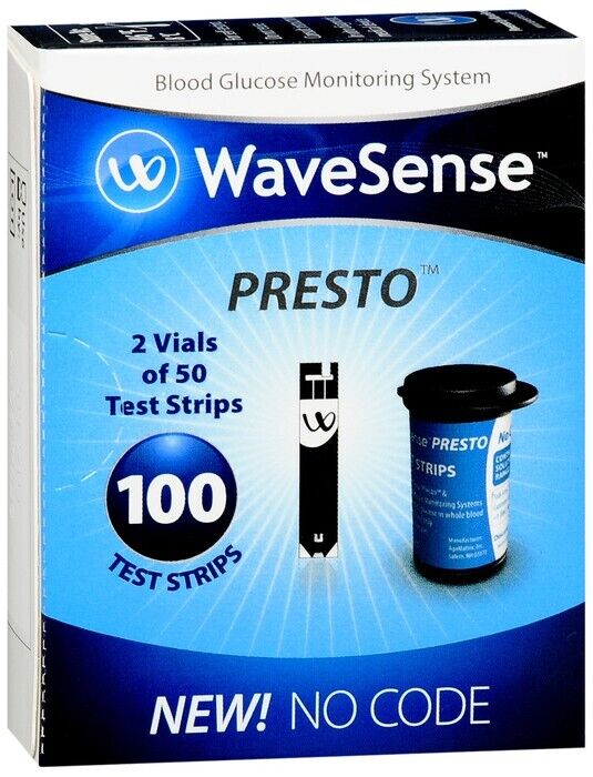 WaveSense Presto Test Strips, 100 Count Box