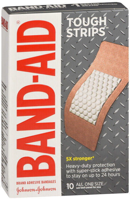 Band-Aid TOUGH STRIPS Super Stick Bandages XL (1 3/4 x 4in) 10ct (4 boxes)