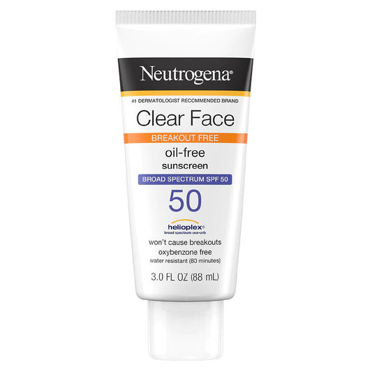 Neutrogena Clear Face Liquid Lotion Sunscreen With SPF 50  3.0fl oz