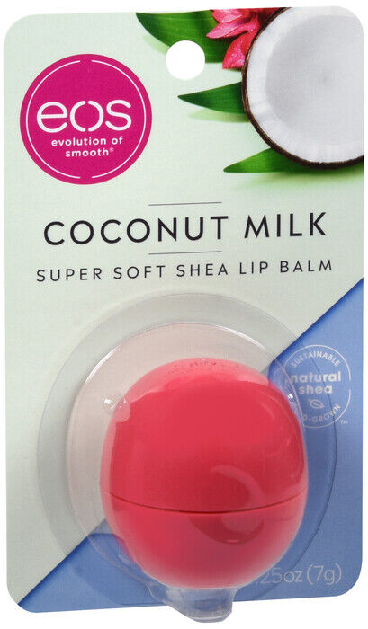 EOS LIP BALM VISIBLE SOFT COCONUT MILK .25OZ    X 3