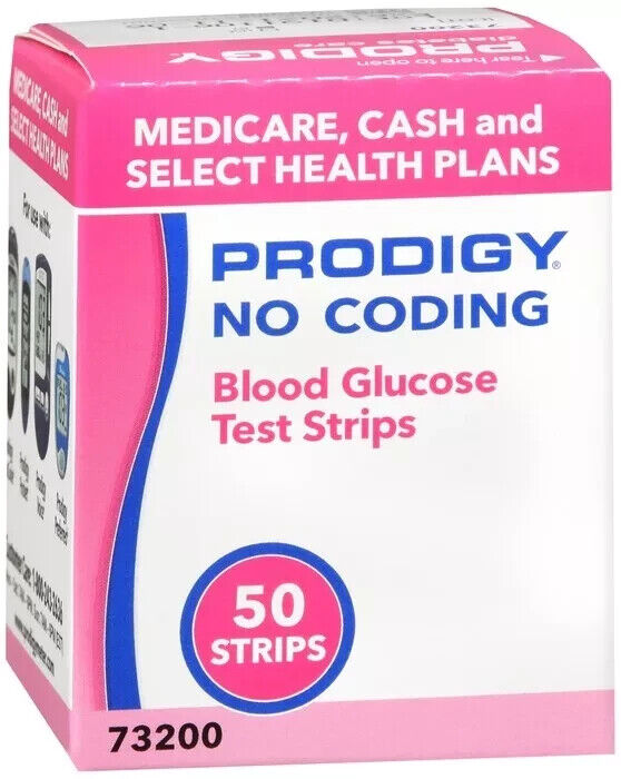 100ct Prodigy Diabetic Test Strips, in 2 boxes