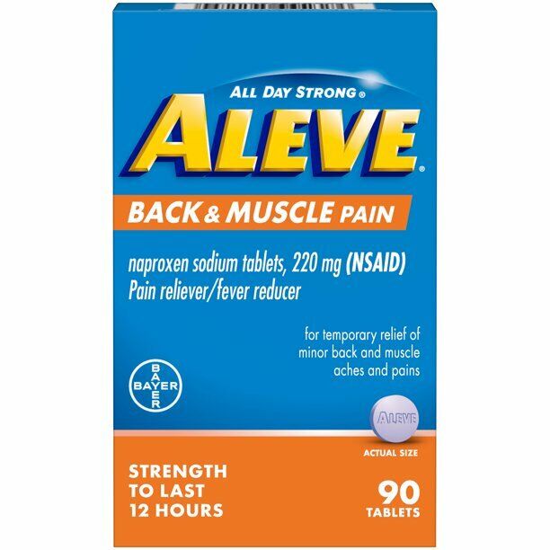 Aleve Naproxen Sodium Back and Muscle Pain Tablet (NSAID) - 90ct