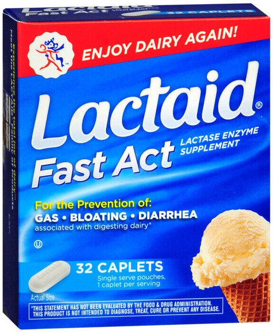 LACTAID FAST ACTING CAPLET 32CT    lactase ORAL TABLET 9000 UNIT