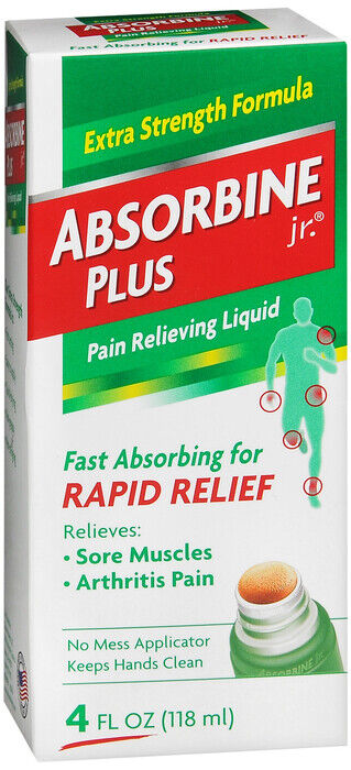 Absorbine Jr. Plus Extra Strength Pain Relieving Liquid 4 Oz  X  2