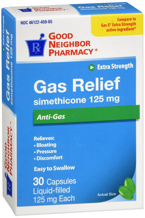 GNP GAS RELIEF XS 125MG SOFT GELCAPS 30CT