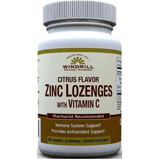 ZINC LOZENGES W/ VIT C HONEY LEMON 60CT