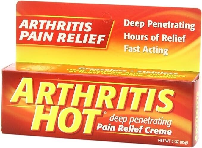 Arthritis Hot Pain Relief Creme 3 oz  x 3 tubes