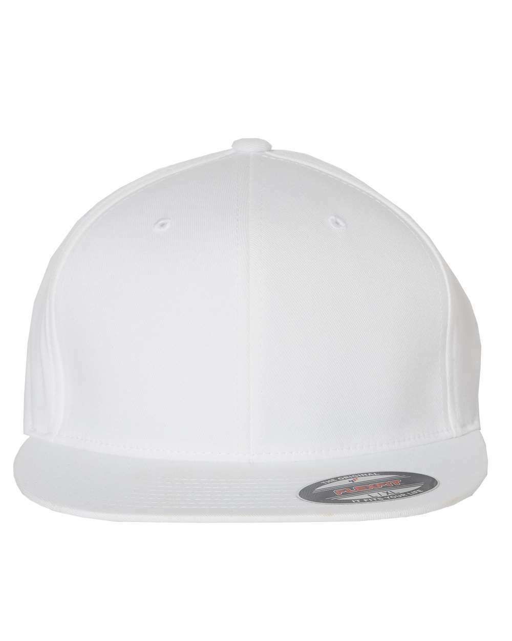 6297F Flexfit - Pro-Baseball On Field Flat Bill Cap   WHITE