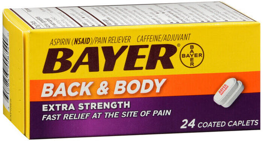 BAYER ASPIRIN EXTRA STRENGTH CAPLET BACK & BODY 24CT