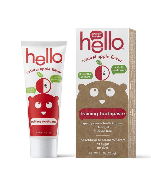 Hello Oral Care Fluoride Free Training Toothpaste Toddlers + Kids, Natural