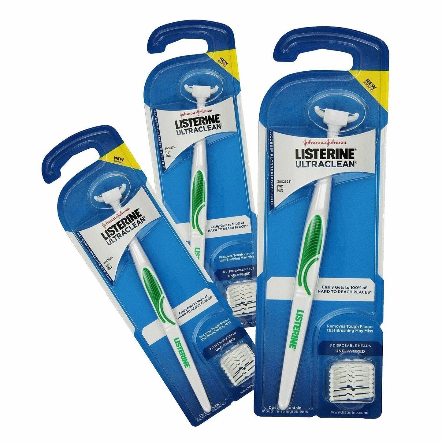 Listerine Ultraclean Access Flosser Disposable Heads Unflavored 8 Count 3 Pack