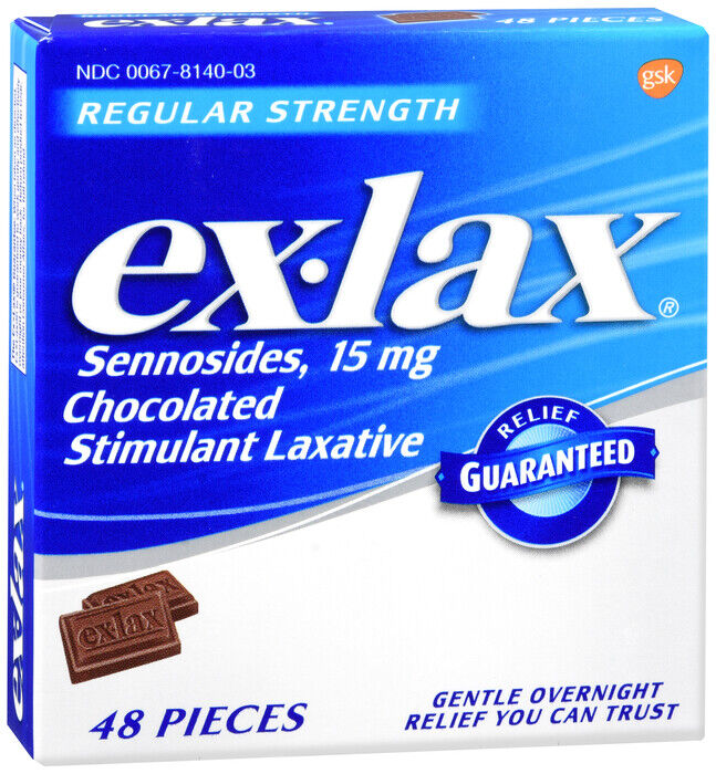 EX-LAX CHOCOLATE 48CT   sennosides ORAL TAB CHEW 15 MG X   2  BOXES