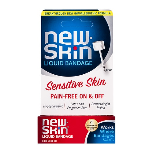 New-Skin Sensitive Skin Liquid Hypoallergenic Bandage For Minor Cuts 0.3 Oz.