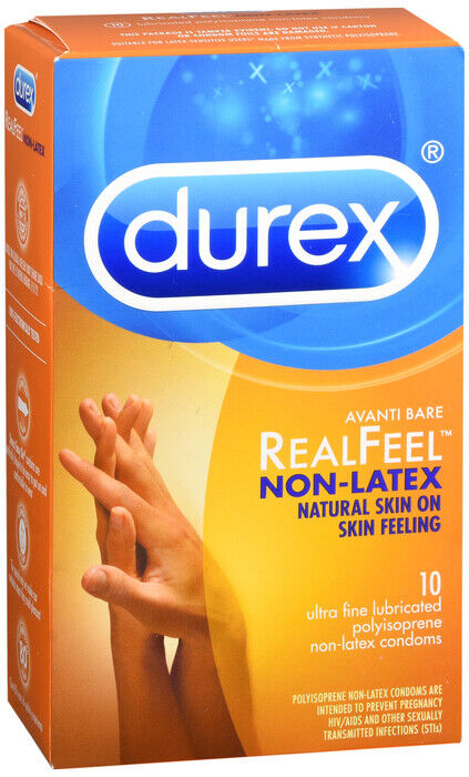 DUREX REAL FEEL CONDOM 10CT   condoms, non-latex, lubricated