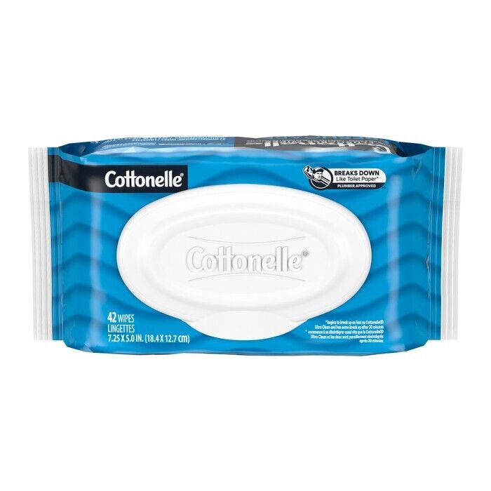 Cottonelle Flushable Cleansing Wipes Fresh Care Dry & Moist Clean 42ct 2 Pack