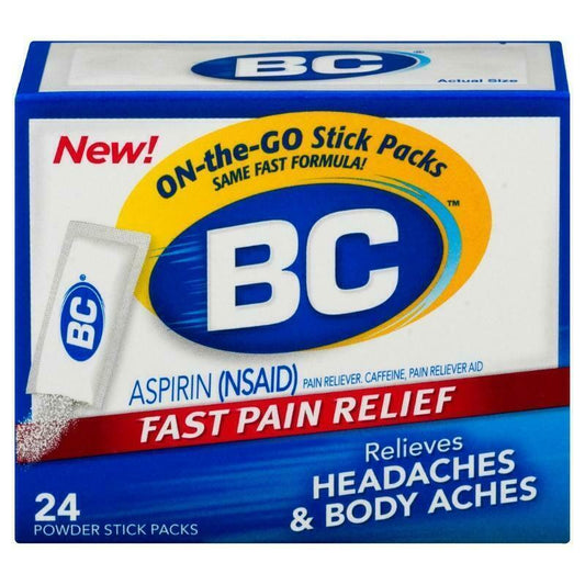 BC Original Formula Aspirin Fast Pain Relief Powders 24 ea