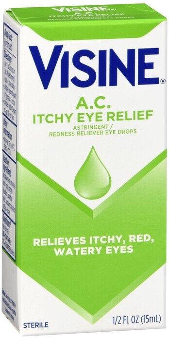 Visine AC Eye Drops Seasonal Itching Burning Redness Reliever Sterile 0.5 Fl Oz