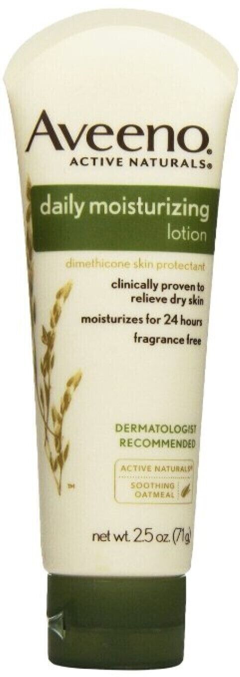 AVEENO Daily Moisturizing Lotion Skin Protectant Soothing Oatmeal 2.5 Oz 2 Pack