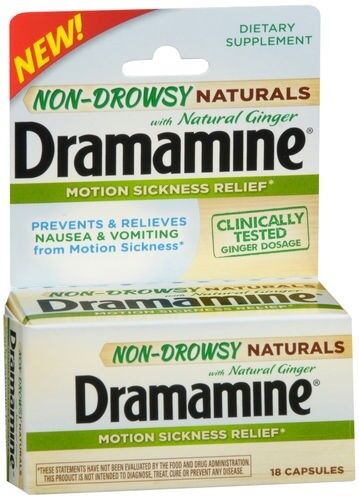 DRAMAMINE NON DROWSY NATURALS TABLETS   18  COUNT