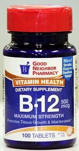 Good neighbor pharmacy Vitamin B-12 500mcg 100ct