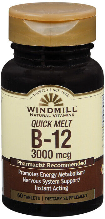 VIT B12 3000MCG LOZENGE 60CT WINDMILL  QUICK MELT