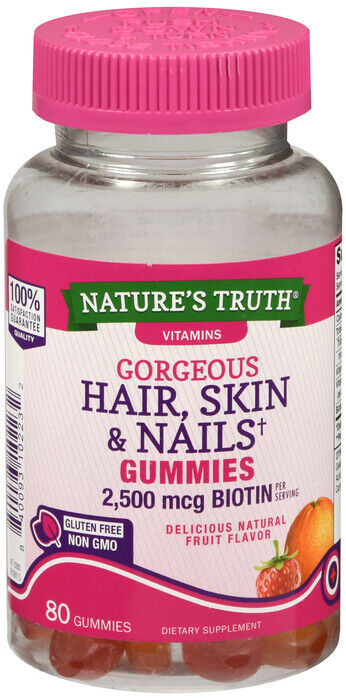 HAIR SKIN AND NAILS GUMMY 80CT NATURE'S TRUTH