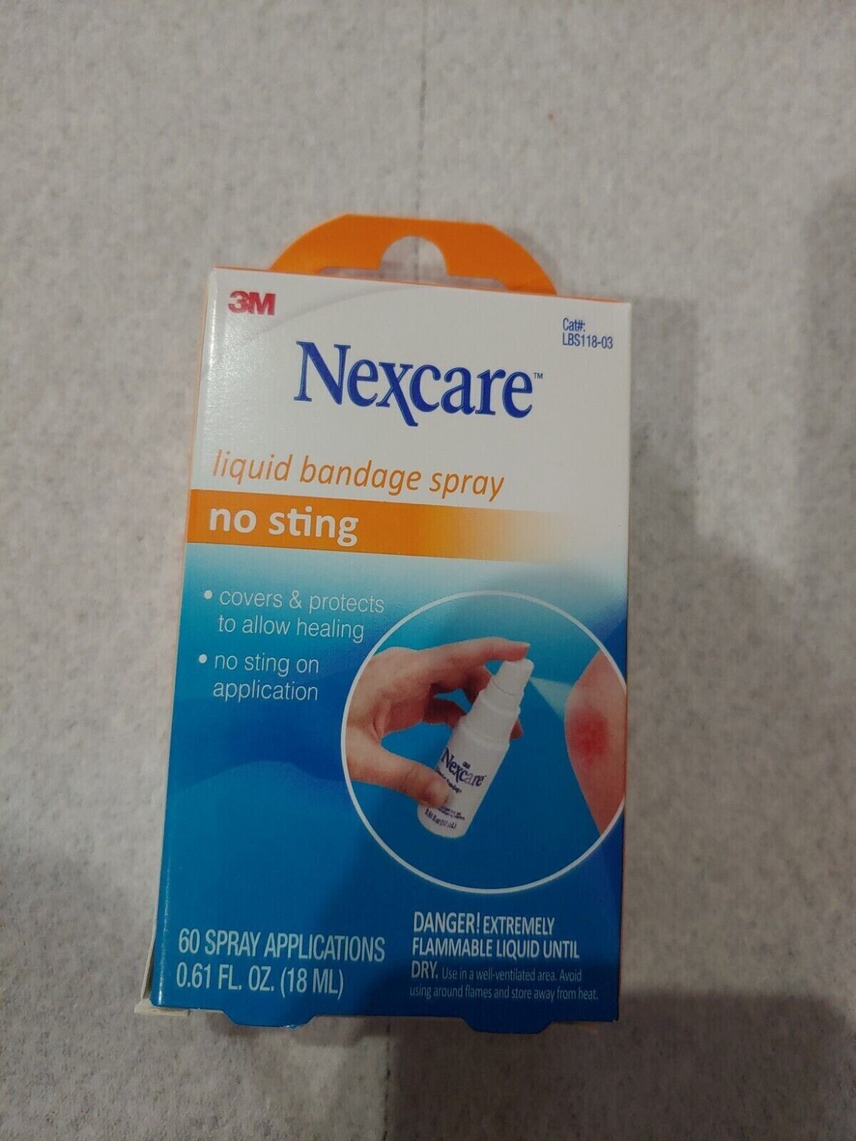 3M Nexcare Liquid Bandage Spray Heal Cover & Protect No Sting Waterproof .61oz