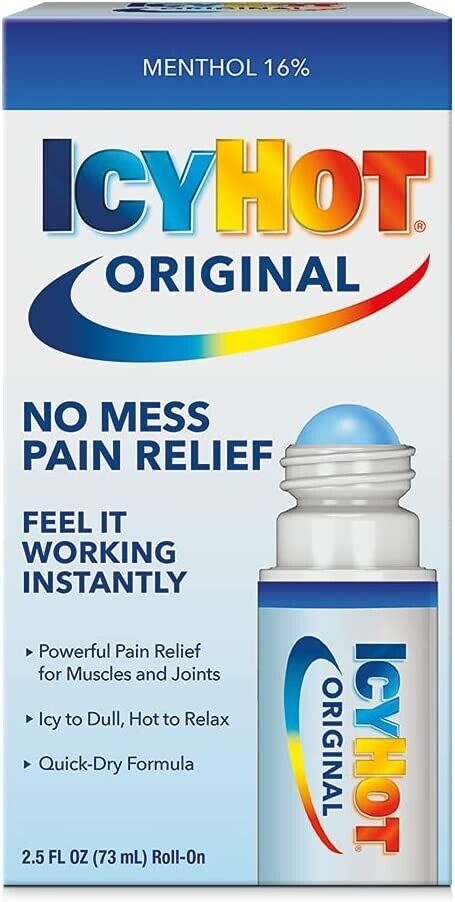 Icy Hot Medicated No Mess Applicator Pain Relieving Liquid, 2.5 oz