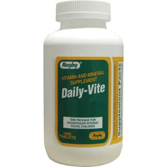 Rugby Daily Vite Multiple Vitamin Supplement, 1000ct Tablets   1 x 1000